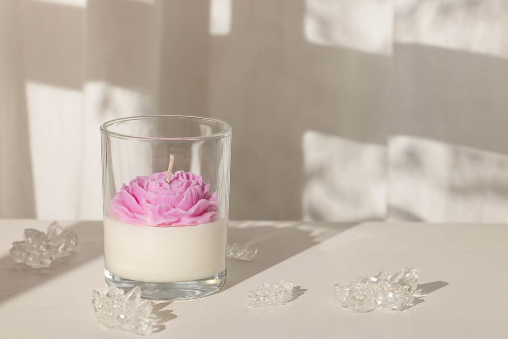 Peony in the Glass - Candle - Handle Candle